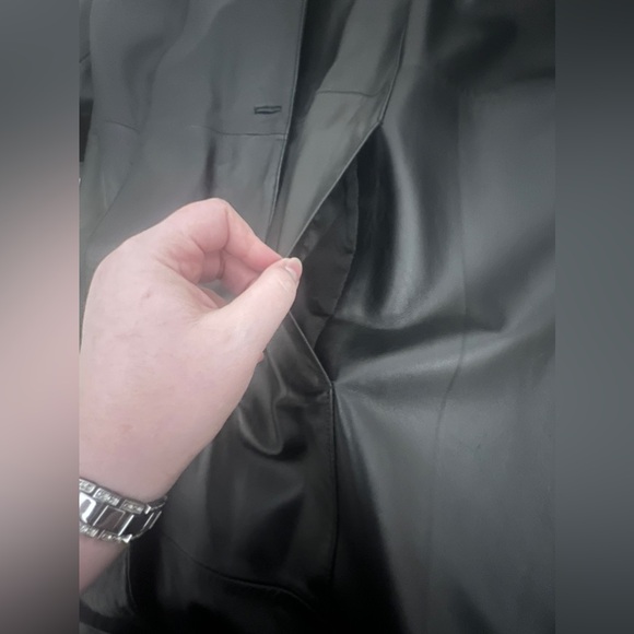 CENTIGRADE Womens Genuine Leather Trench Coat Size 1X - Picture 7 of 12